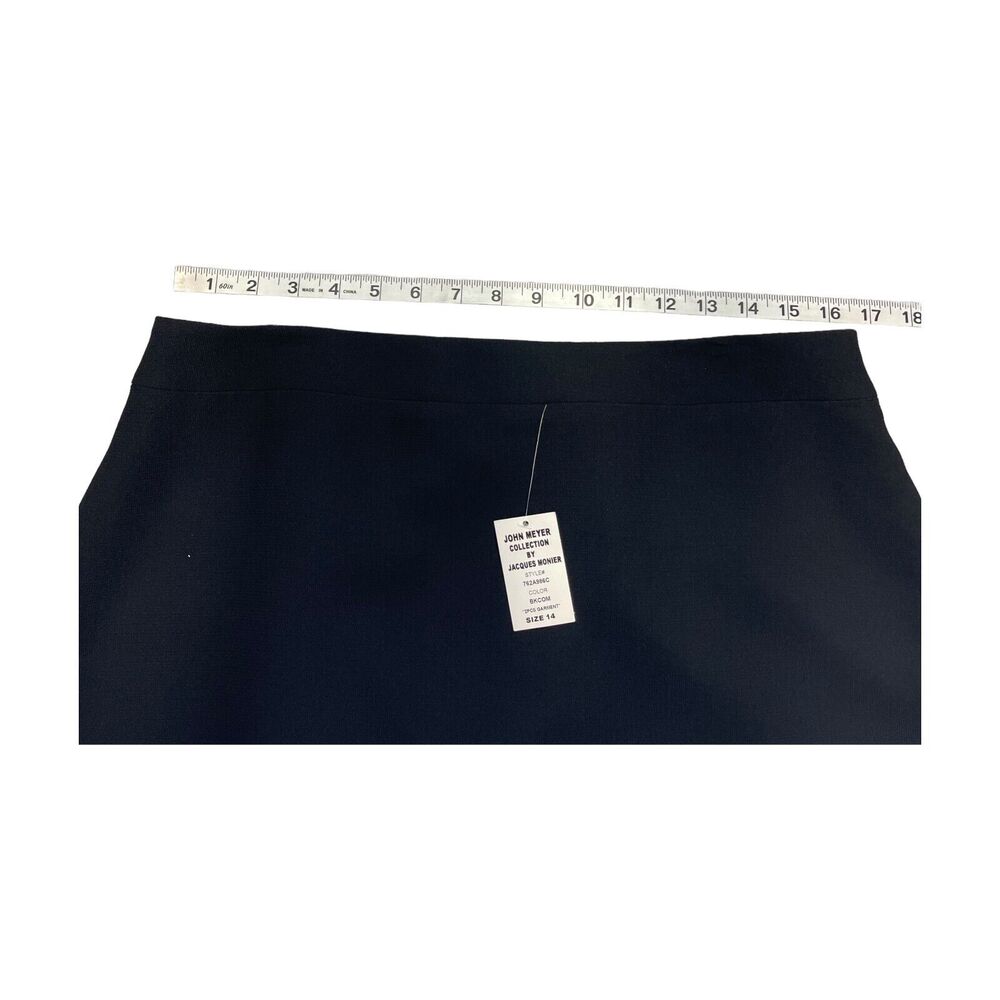 John Meyer A-Line Skirt Women's 14 Black 100% Polyester Lined Back Zip Classic - Picture 5 of 7